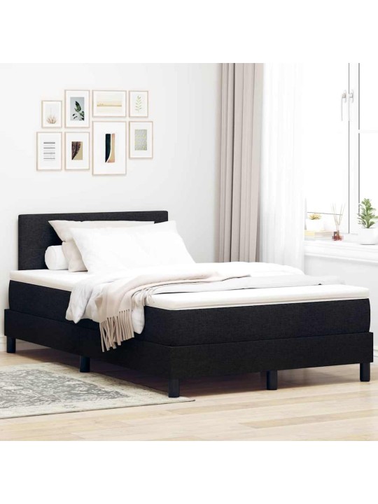 Kontinentālā gulta ar matraci melna 120 x 200 cm audums