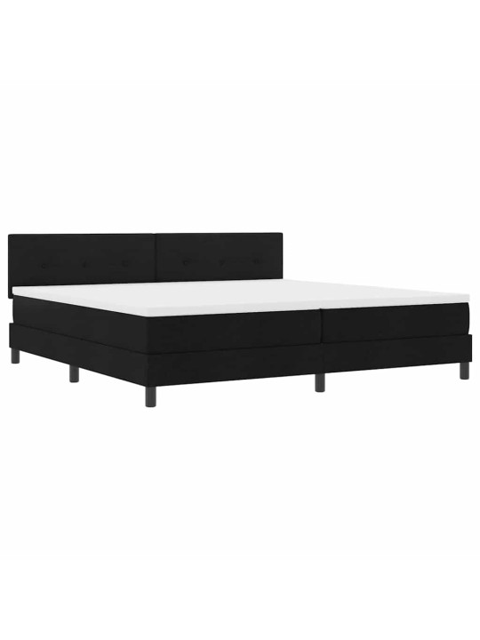 Kastītes atsperu gulta ar matraci melna 200 x 200 cm audums