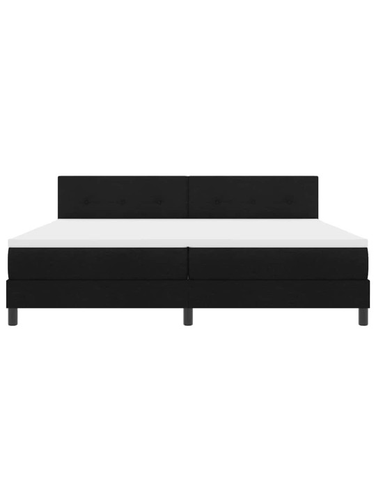 Kastītes atsperu gulta ar matraci melna 200 x 200 cm audums