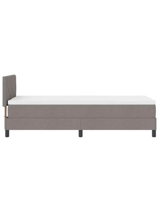 Kastītes atsperu gulta ar matraci pelēkbrūna 80 x 200 cm audums