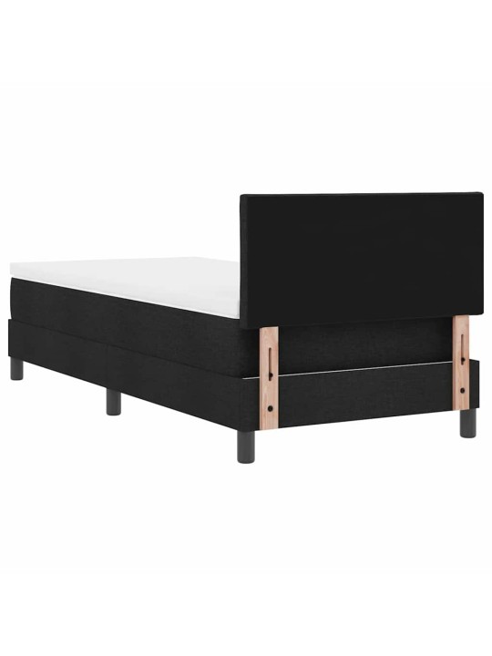 Kastītes atsperu gulta ar matraci melna 90 x 200 cm audums