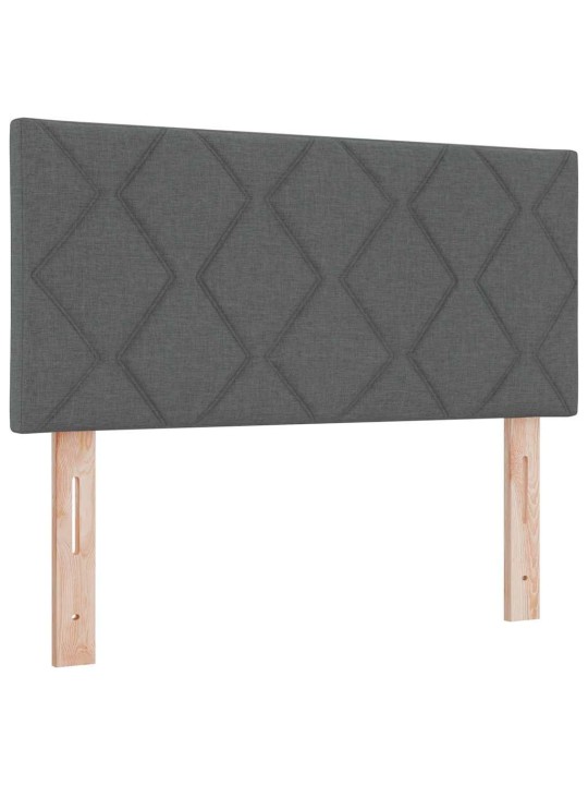Kastītes atsperu gulta tumši pelēka 100 x 200 cm audums