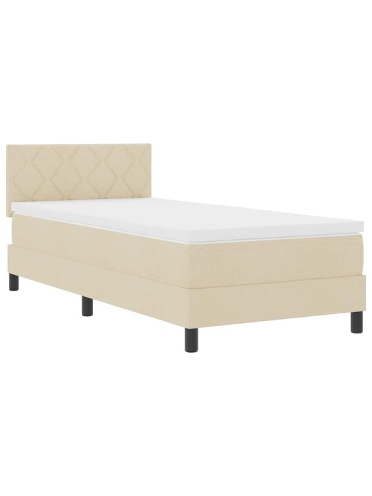 Kontinentālā gulta ar matraci krēmkrāsa 100 x 200 cm audums