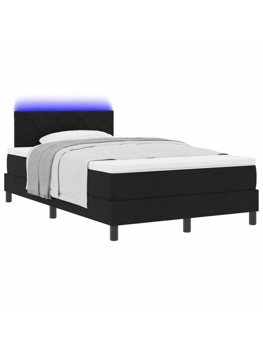 Kontinentālā gulta ar matraci melna 120 x 190 cm audums