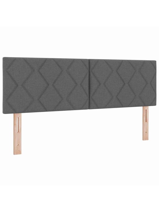 Kastītes atsperu gulta tumši pelēka 140 x 190 cm audums