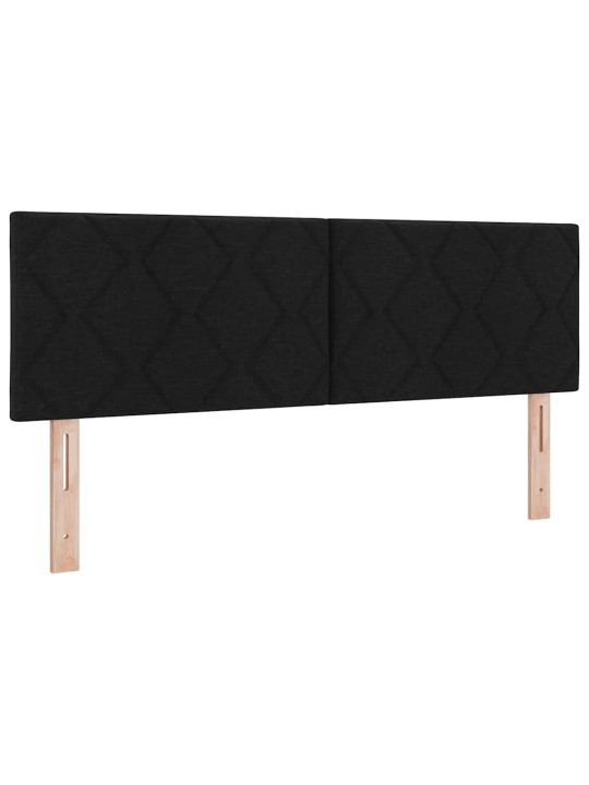 Kastītes atsperu gulta ar matraci melna 140 x 200 cm audums