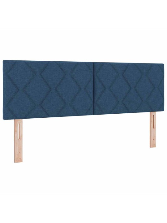 Kastītes atsperu gulta ar matraci zila 140 x 200 cm audums