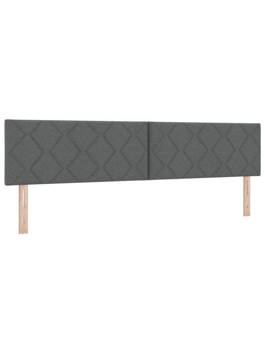 Kastītes atsperu gulta tumši pelēka 200 x 200 cm audums