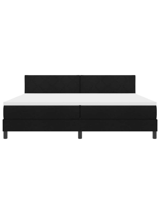 Kastītes atsperu gulta ar matraci melna 200 x 200 cm audums