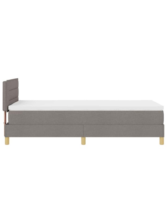 Kastītes atsperu gulta ar matraci pelēkbrūna 80 x 200 cm audums