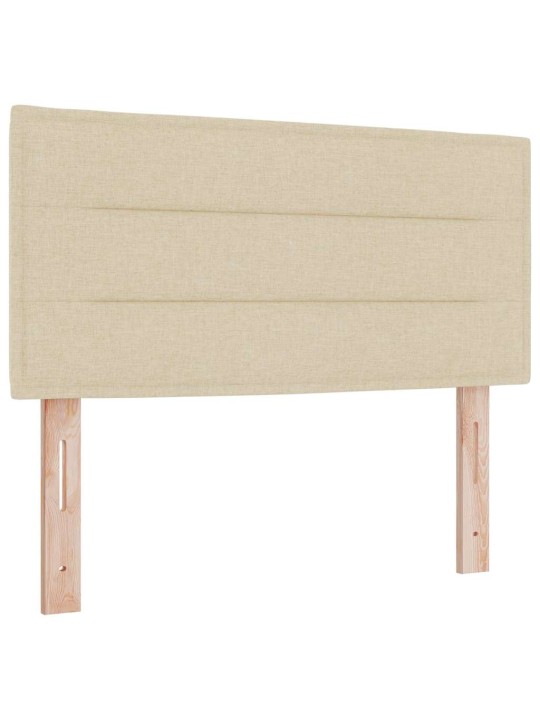Kastītes atsperu gulta ar matraci krēmkrāsa 80 x 200 cm audums