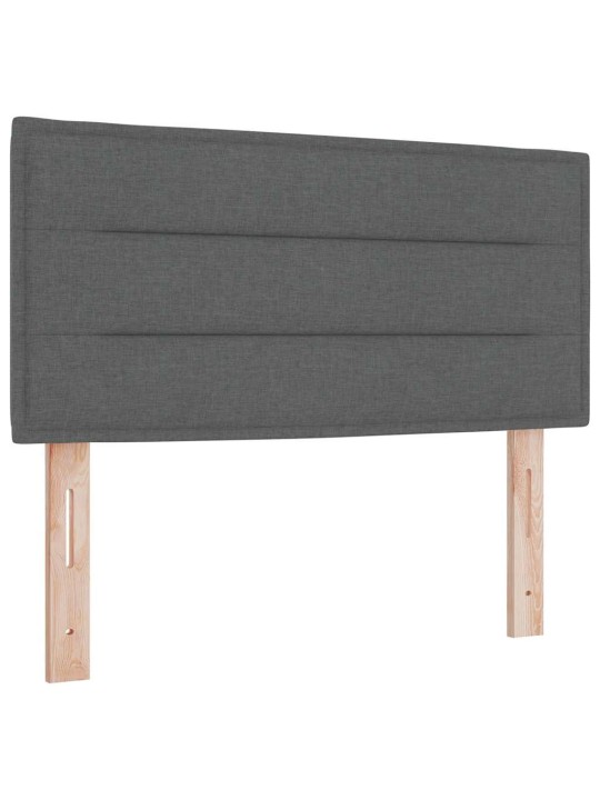 Kastītes atsperu gulta tumši pelēka 90 x 190 cm audums