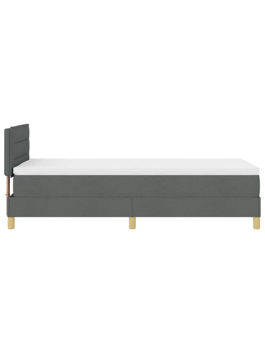 Kastītes atsperu gulta tumši pelēka 90 x 190 cm audums
