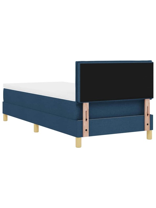 Kastītes atsperu gulta ar matraci zila 90 x 200 cm audums