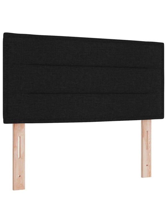 Kastītes atsperu gulta ar matraci melna 100 x 200 cm audums