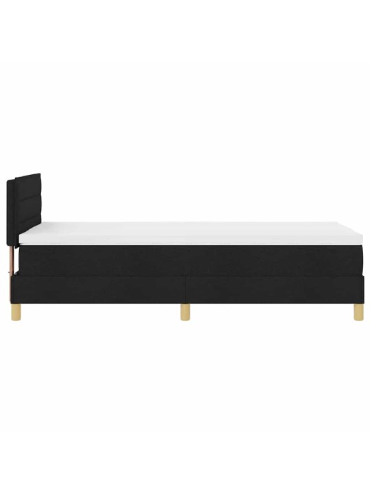 Kastītes atsperu gulta ar matraci melna 100 x 200 cm audums