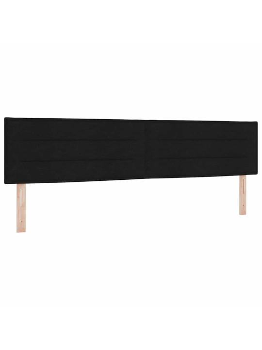 Kastītes atsperu gulta ar matraci melna 200 x 200 cm audums