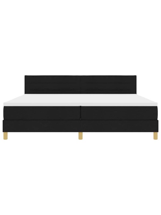 Kastītes atsperu gulta ar matraci melna 200 x 200 cm audums