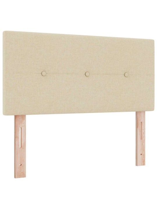 Kastītes atsperu gulta ar matraci krēmkrāsa 80 x 200 cm audums