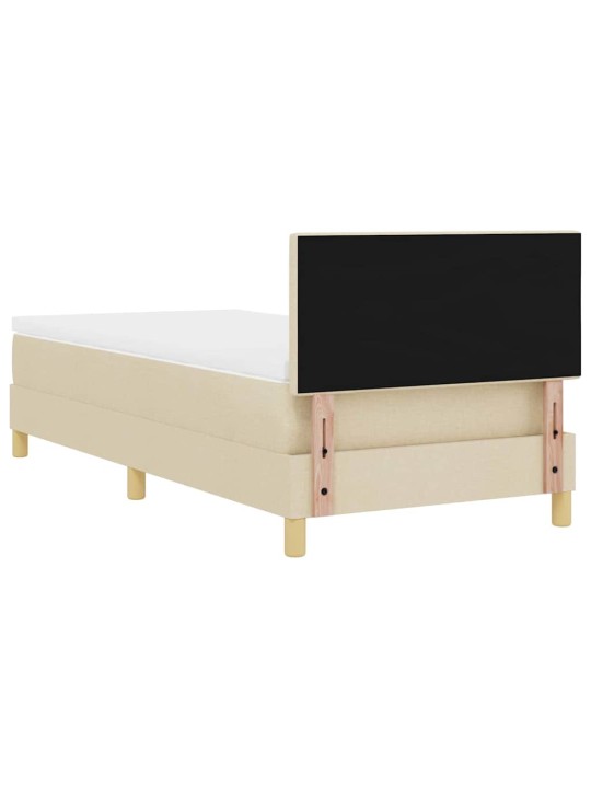 Kastītes atsperu gulta ar matraci krēmkrāsa 80 x 200 cm audums