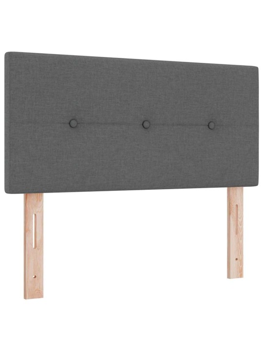 Kastītes atsperu gulta tumši pelēka 90 x 190 cm audums