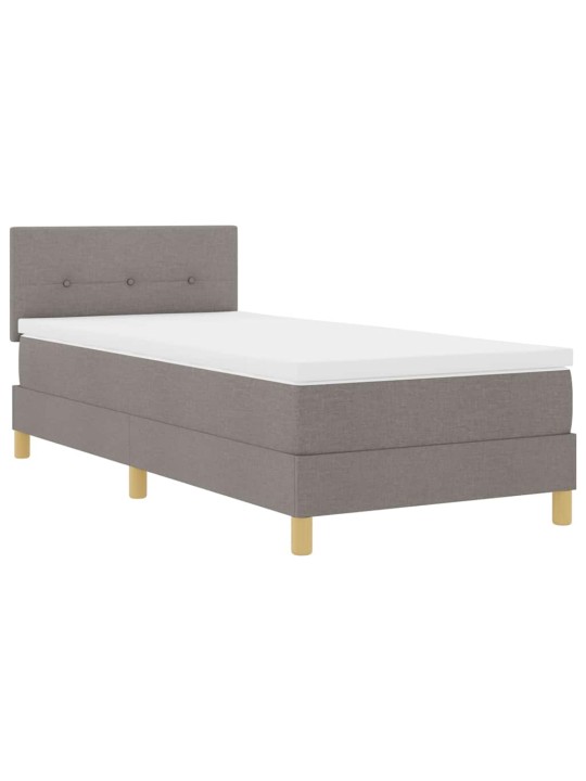 Kastītes atsperu gulta ar matraci pelēkbrūna 90 x 200 cm audums
