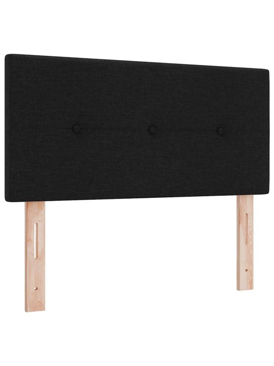 Kastītes atsperu gulta ar matraci melna 100 x 200 cm audums