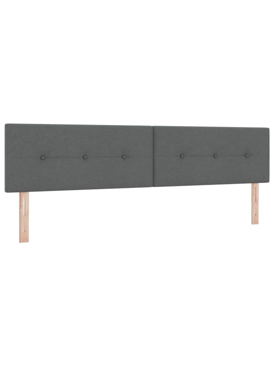 Kastītes atsperu gulta tumši pelēka 200 x 200 cm audums