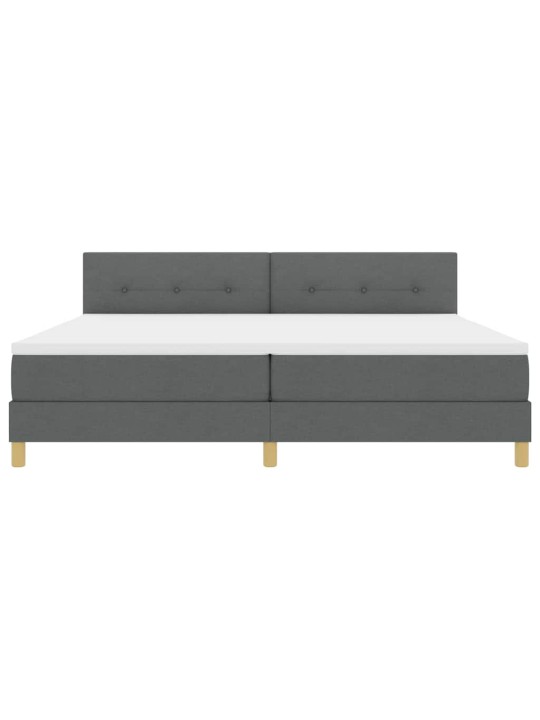 Kastītes atsperu gulta tumši pelēka 200 x 200 cm audums