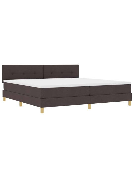 Kastītes atsperu gulta tumši brūna 200 x 200 cm audums