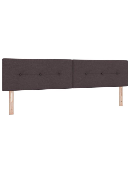 Kastītes atsperu gulta tumši brūna 200 x 200 cm audums
