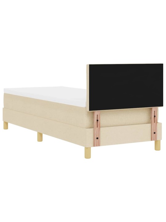 Kastītes atsperu gulta ar matraci krēmkrāsa 80 x 200 cm audums