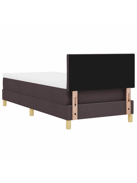 Kastītes atsperu gulta tumši brūna 90 x 200 cm audums