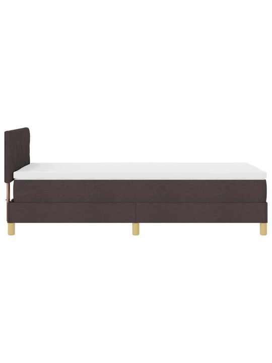 Kastītes atsperu gulta tumši brūna 90 x 200 cm audums