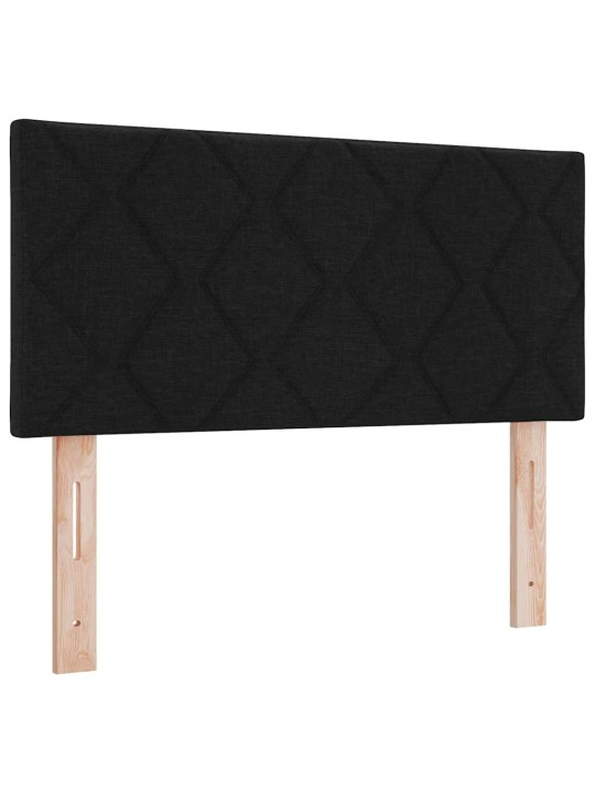 Kastītes atsperu gulta ar matraci melna 100 x 200 cm audums