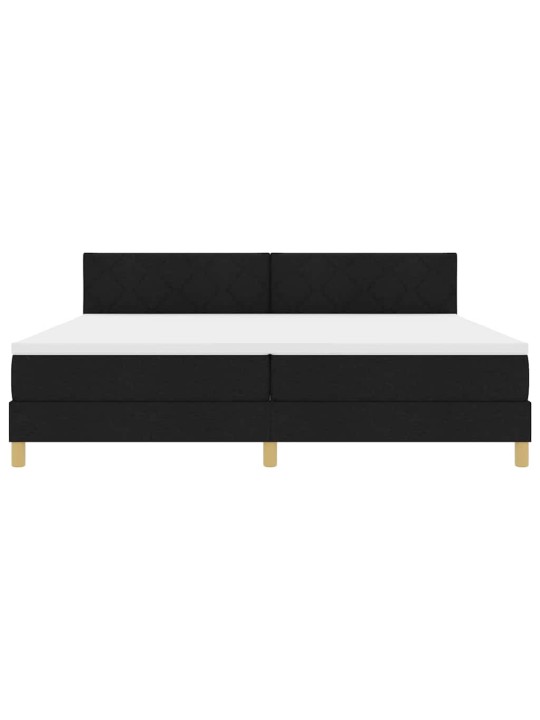 Kastītes atsperu gulta ar matraci melna 200 x 200 cm audums