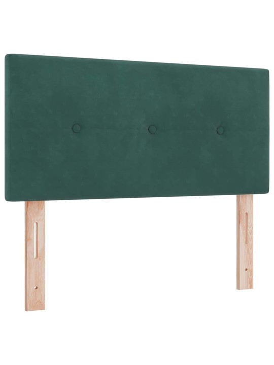 Kastītes atsperu gulta ar matraci tumši zaļa 90 x 200 cm samts
