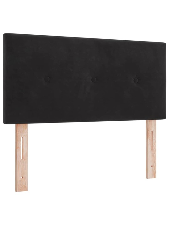 Kastītes atsperu gulta ar matraci melna 100 x 200 cm samts