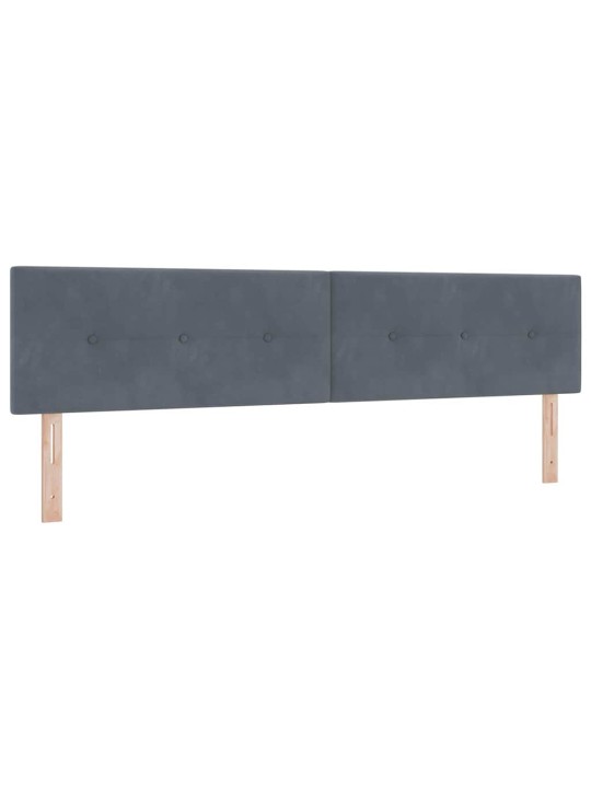 Kastītes atsperu gulta tumši pelēka 200 x 200 cm samts
