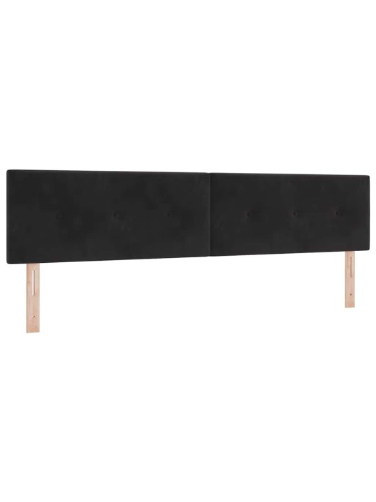 Kastītes atsperu gulta ar matraci melna 200 x 200 cm samts