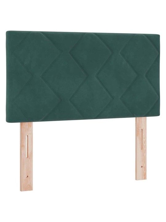 Kastītes atsperu gulta ar matraci tumši zaļa 80 x 200 cm samts