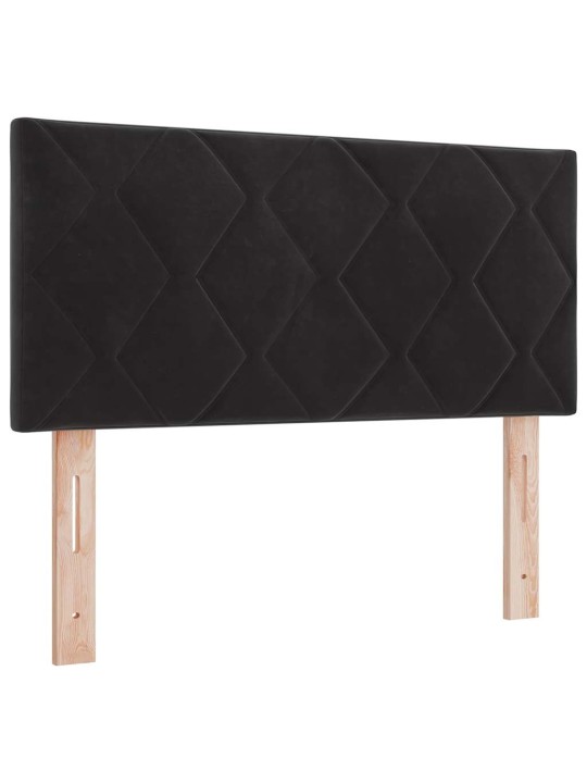 Kastītes atsperu gulta ar matraci melna 90 x 200 cm samts