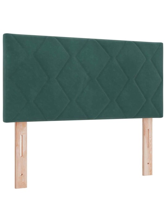 Kastītes atsperu gulta ar matraci tumši zaļa 100 x 200 cm samts