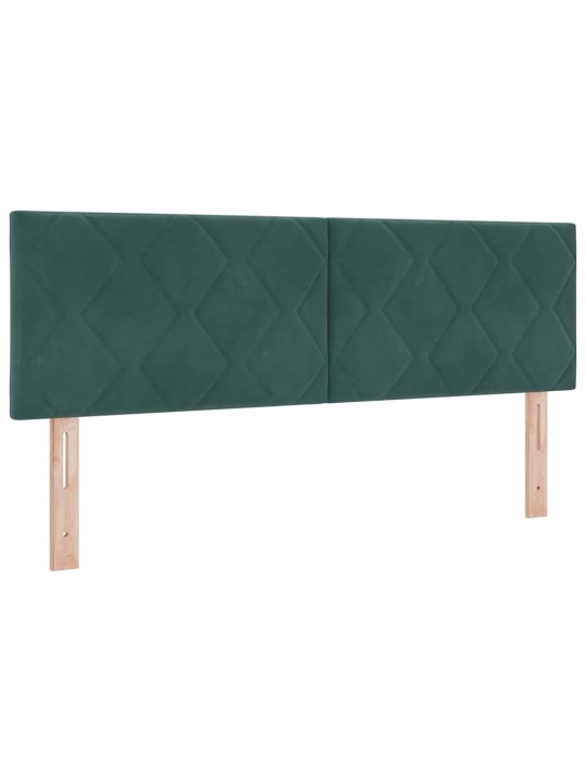 Kastītes atsperu gulta ar matraci tumši zaļa 140 x 190 cm samts
