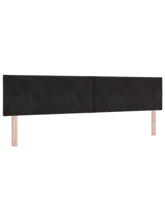 Kastītes atsperu gulta ar matraci melna 200 x 200 cm samts