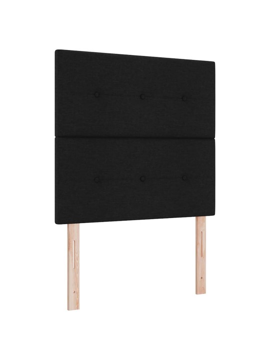 Kastītes atsperu gulta ar matraci melna 80 x 200 cm audums