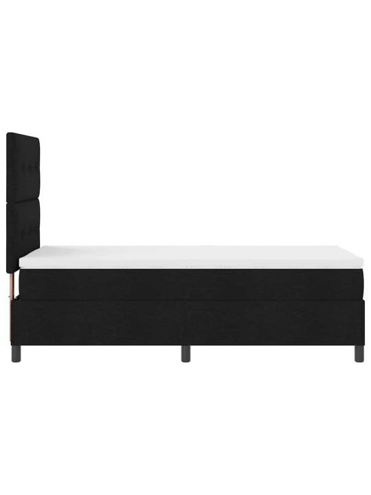 Kastītes atsperu gulta ar matraci melna 80 x 200 cm audums