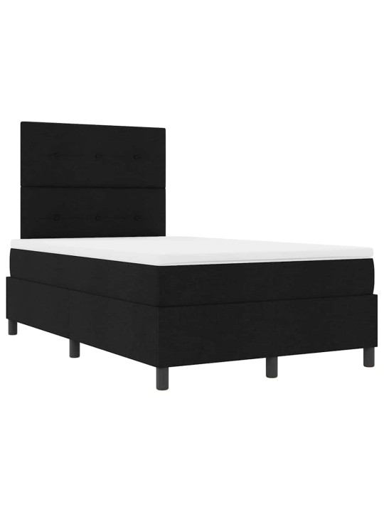 Kontinentālā gulta ar matraci melna 120 x 190 cm audums