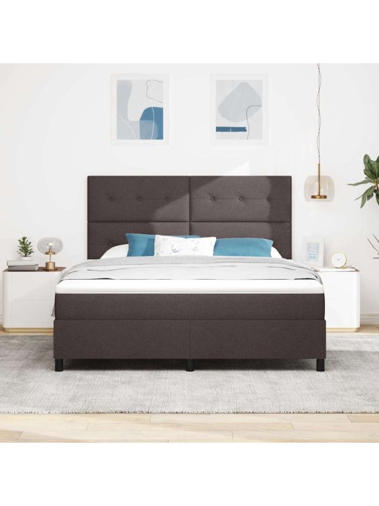 Kastītes atsperu gulta tumši brūna 180 x 200 cm audums