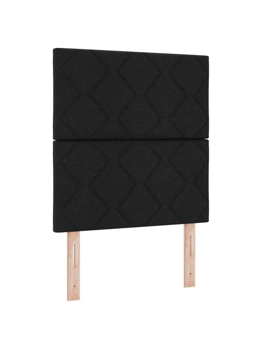 Kastītes atsperu gulta ar matraci melna 80 x 200 cm audums